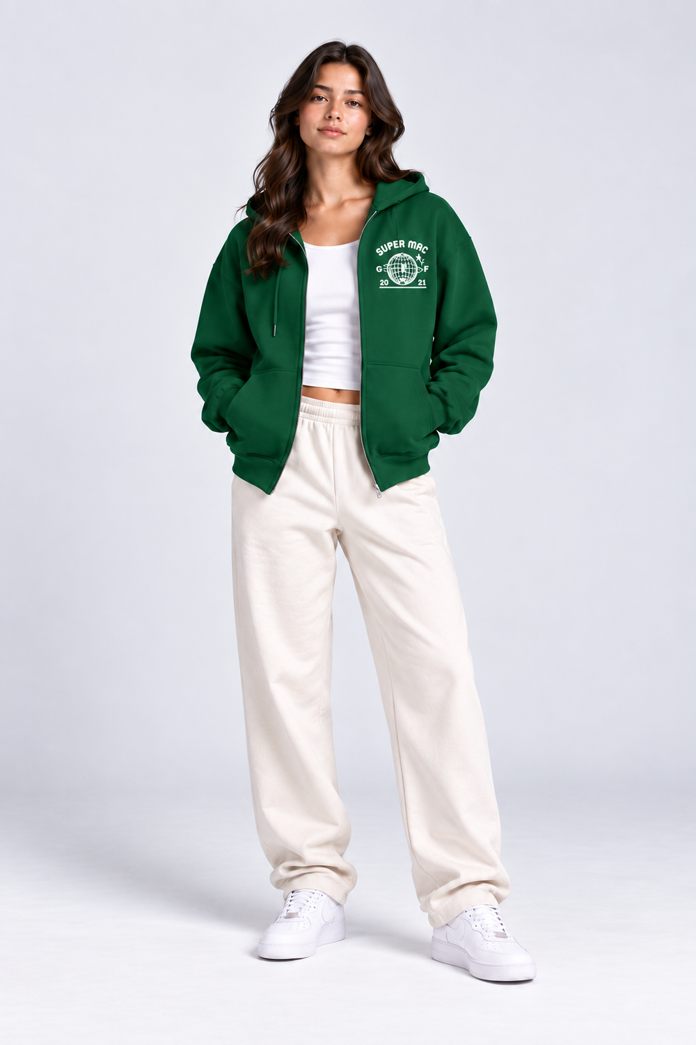 Pull-over avec fermeture Vert - Super Mac