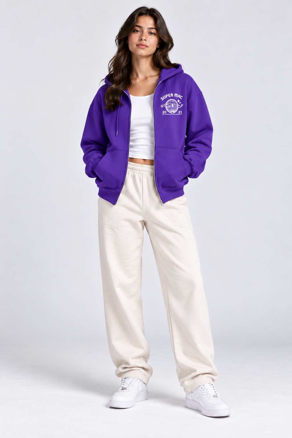 Pull-over avec fermeture Violet - Super Mac