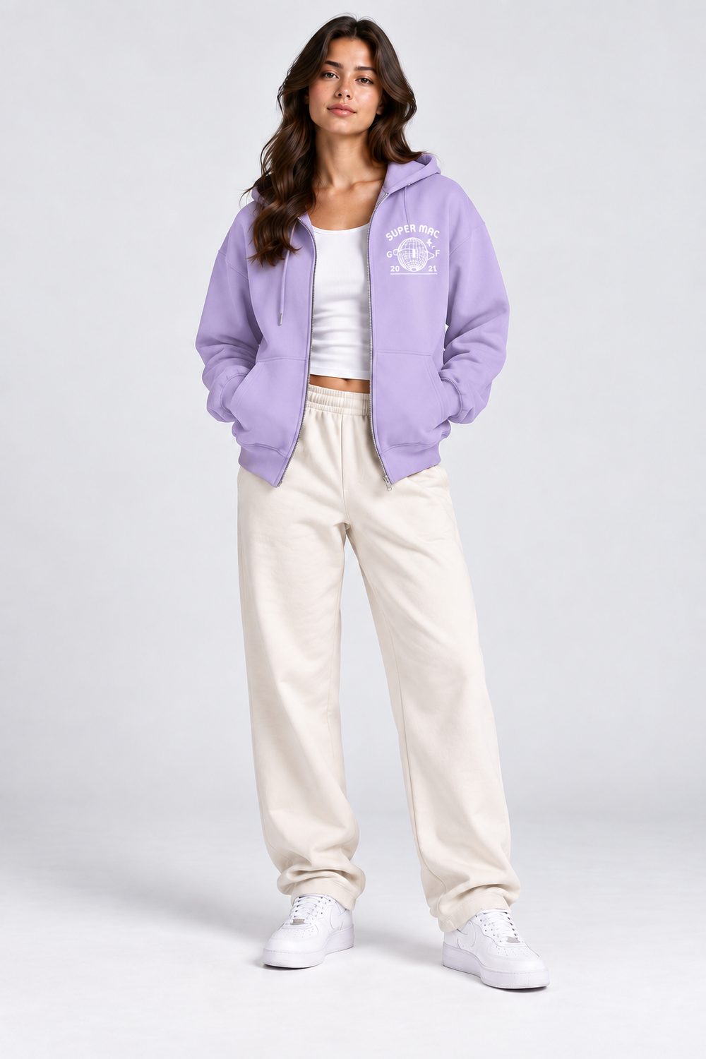 Pull-over avec fermeture Lilas - Super Mac