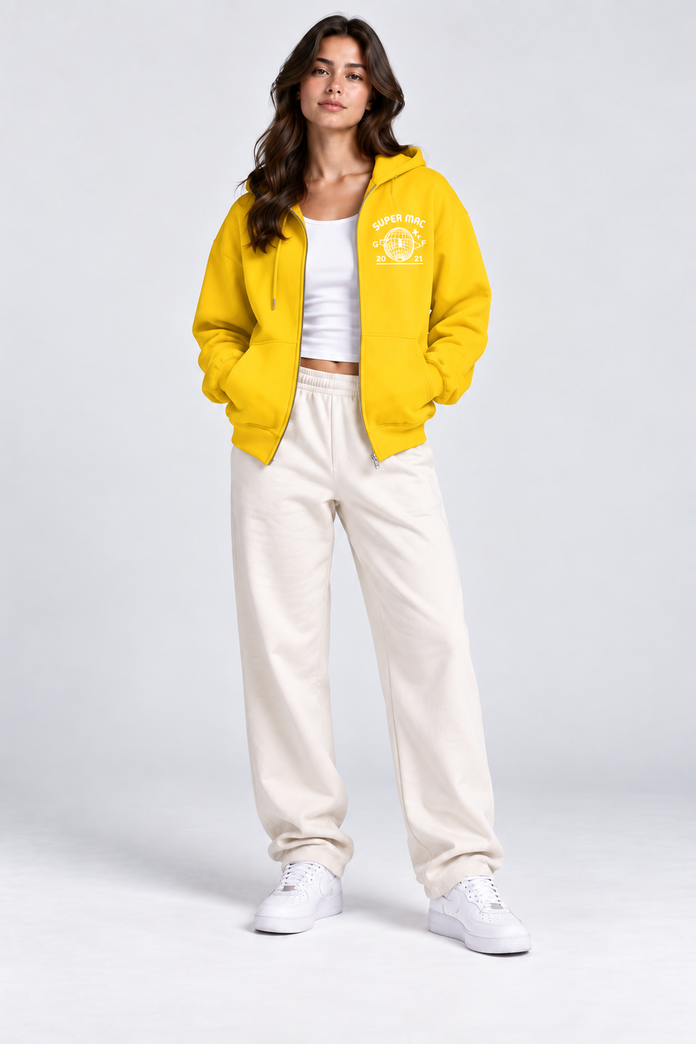Pull-over avec fermeture Jaune - Super Mac